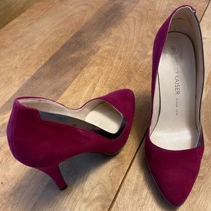 Peter Kaiser Size 7 Magenta Suede Fumo Iron Heels